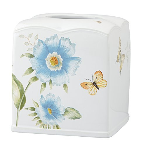 Lenox Butterfly Meadow Floral Garden Tissue Holder, Blue