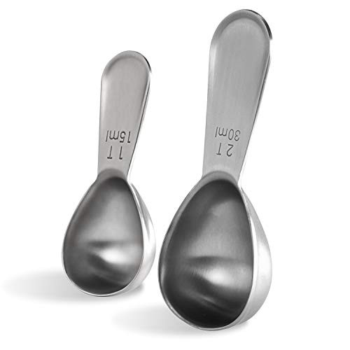 Coffee Scoop: U-Taste Durable 18/8 Stainless Steel Measuring Coffee Scoop 1 tablespoon & 2 tablespoon