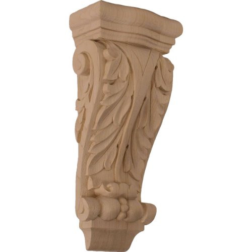 Ekena Millwork COR04X02X10FRLW 4 1/2-Inch W x 2 3/4-Inch D x 10-Inch H Small Farmingdale Acanthus Pilaster Corbel, Lindenwood