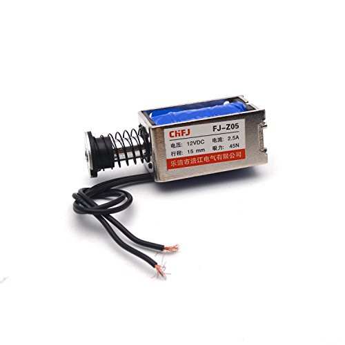 Antrader JF-Z05 DC 12V 2. 5A Magnetic Solenoid 45N 15 mm Push Open Frame Electromagnet