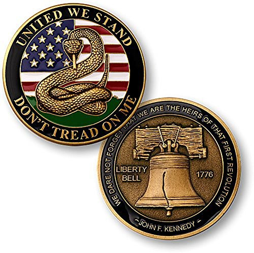 United We Stand Don't Tread on Me Liberty Bell Challenge Coin United We Stand Don't Tread on Me Liberty Bell Challenge Coin