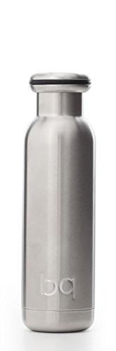 bq Vacuum Insulated 18/8 Stainless Steel BPA Free Leak Proof Water Bottle & Thermos - Raw Silver, 750ml, 25oz