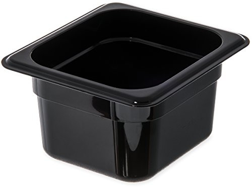 Carlisle 3068403 StorPlus Sixth Size Food Pan, Polycarbonate, 4" Deep, Black (Pack of 6)