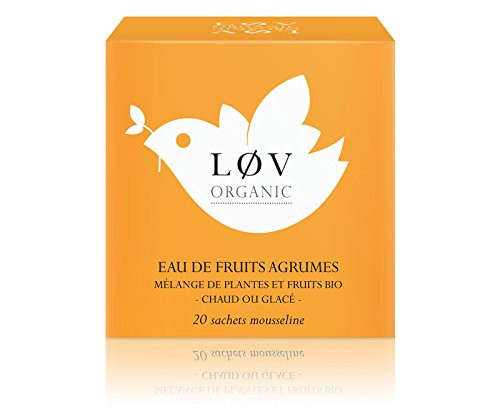 Løv Organic - Citrus Fruit - Refreshing, Caffeine Free, Organic Citrus Fruit Tea with Mandarin, Orange, & Grapefruit - Premium, Organic, Citrus Tea in 20 Eco-Friendly Muslin Tea Bags (20 Servings)