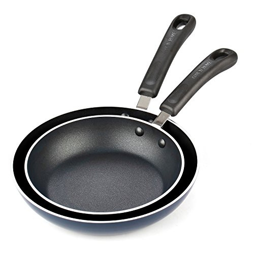 Cook N Home 8 and 9.5-Inch Nonstick Saute Skillet Fry Pan Set, 20cm/24cm, Blue Cook N Home 8 and 9.5-Inch Nonstick Saute Skillet Fry Pan Set, 20cm/24cm, Blue