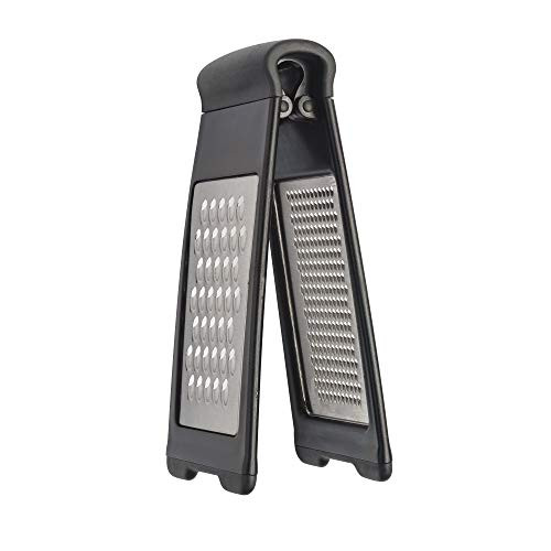 Cooking Light Grater Multifunctional for Cheese, Fruits and Veggies, Folding Zester for Easy Storage, Medium and Coarse, Black