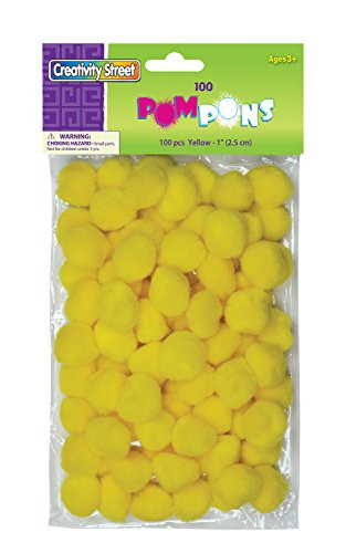 Creativity Street Pom Pons 100-Piece x 1 Inch, Yellow