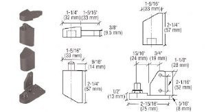 CRL D Bronze Offset Right Hand Pivot Set w/ 1/8" Recess - 0P40RHDU