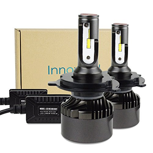 Innovited LED Headlight Bulbs Conversion Kit - H4 (9003 HI/LO) 9003-9,000Lm 60W 6000K Cool White CSP - 2 Yr Warranty