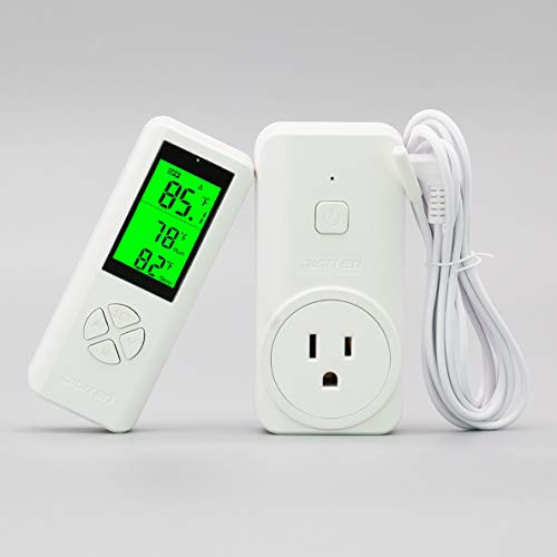 DIGITEN Wireless Thermostat Outlet, Digital Programmable Temperature Controller for Fermentation, Seed Germination, Reptiles and Brewing Breeding Incubation Greenhouse, Heating&Cooling Remote Control