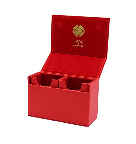 Red Dex Protection Dualist Duel Compartment Card Deck Storage Box