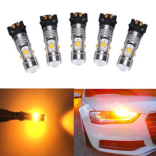 GFJMC 2 PW24W 25W High Power Amber Yellow Error Free PWY24W LED Bulbs For Audi A3 A4 A5 Q3 BMW i3 MINI Cooper F55 F56 Mercedes GLK Canbus Front Turn Signal Lights