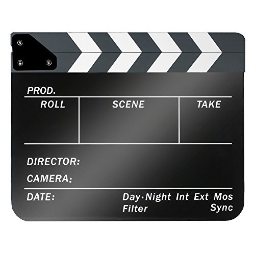 Neewer Acrylic Plastic 10x12in/25x30cm Dry Erase Director's Film Movie Clapboard Cut Action Scene Clapper Board Slate with White/Black Sticks