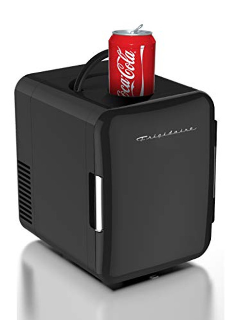 Frigidaire EFMIS129-BLACK 6 Can Retro Mini Portable Personal Fridge/Cooler for Home, Office or Dorm
