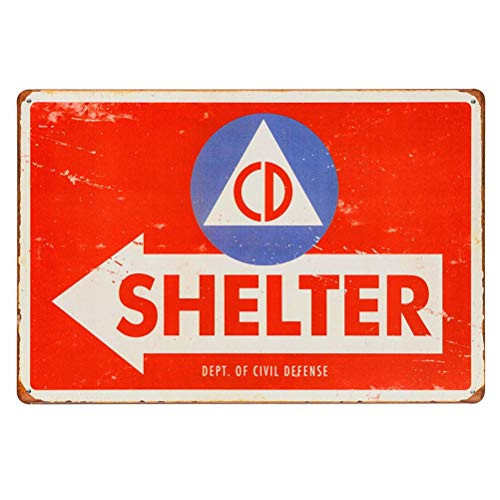 XUNXINYOUBI Vintage SHELTER Retro Tin Sign Home Pub Bar Decor Wall Decor Outdoor Poster (M0082)
