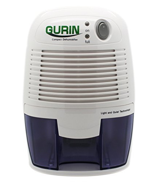 Gurin Thermo Electric Mini Dehumidifier, 1100 Cubic Feet, Peltier Technology Dehumidifier Compact and Portable for High Humidity in Home, Kitchen, Bedroom, Basement, Caravan, Office, Garage