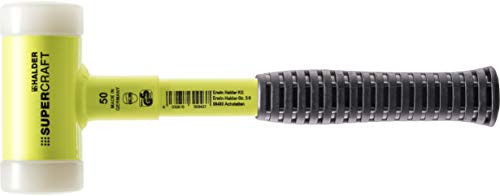 Halder 3377.130 Supercraft 20 Oz High Viz Dead Blow Hammer, Steel Handle, Safety Yellow