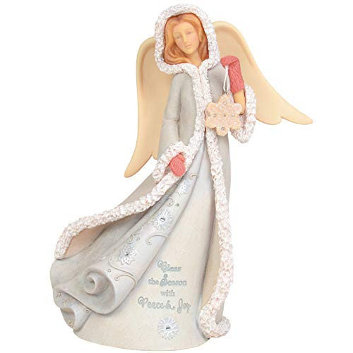 Enesco Foundations Peace and Joy Christmas Angel Figurine, 9 Inch, Multicolor