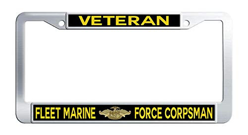 FukongCase Veteran Fleet Marine Force Corpsman US Military Car License Plate Frame