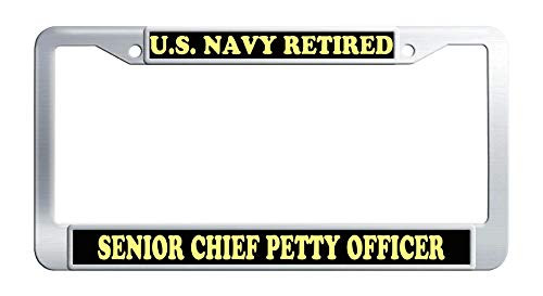 FukongCase US Navy Retired Senior Chief Petty Officer Car License Plate Frame Holder FukongCase US Navy Retired Senior Chief Petty Officer Car License Plate Frame Holder