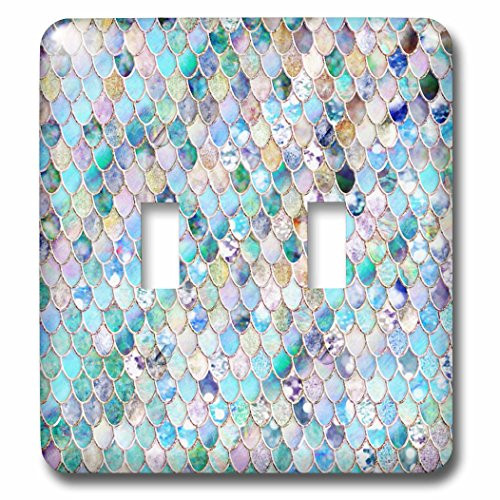 3dRose lsp_275455_2 Image of Small Blue Teal Luxury Elegant Mermaid Scales Glitter Toggle Switch