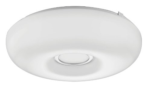 Lithonia Lighting FMKMRL 14 20830 KR M4  14-Inch 3000K LED Low Profile Flush Mount with Chrome Inner Ring, White