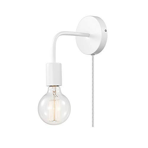 Globe Electric Novogratz x Globe Walter 1-Light Plug-in or Hardwire Wall Sconce, Matte White, 6ft Clear Cord, Inline On/Off Rocker Switch 51489 Globe Electric Novogratz x Globe Walter 1-Light Plug-in or Hardwire Wall Sconce, Matte White, 6ft Clear Cord, Inline On/Off Rocker Switch 51489