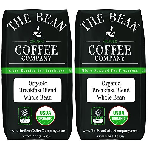 The Bean Coffee Company Organic Breakfast Blend, Light Roast, Whole Bean, 16-Ounce Bags (Pack of 2) The Bean Coffee Company Organic Breakfast Blend, Light Roast, Whole Bean, 16-Ounce Bags (Pack of 2)