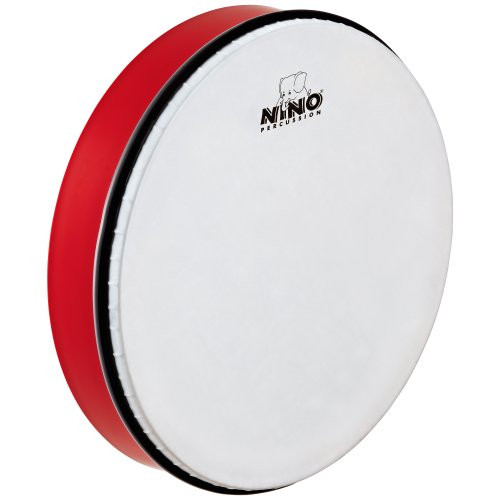 Nino Percussion NINO6R 12-Inch ABS Plastic Hand Drum with Synthetic Head, Red