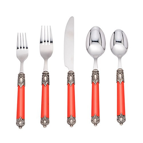 Cambridge Silversmiths Neapolitan Flatware Set (20 Piece), Orange