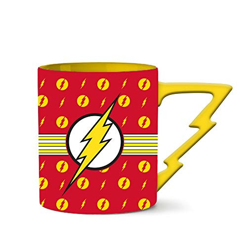 Silver Buffalo DC Comics Flash Stripes Logo Ceramic Mug, 20-Ounce, Red