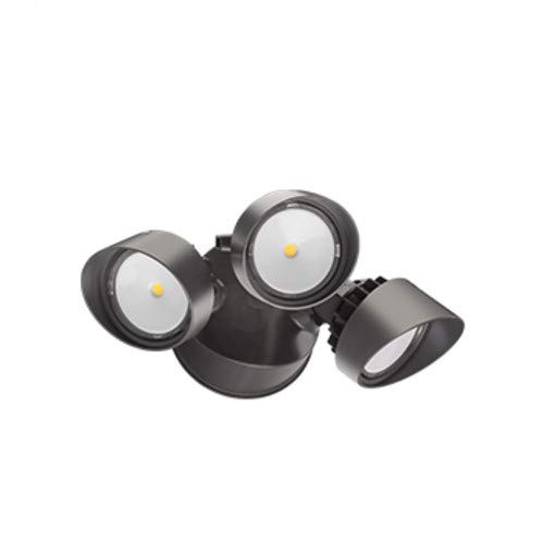 Lithonia Lighting OLF 3RH 40K 120 PE DDB M4 LED Security Floodlight, 3 Heads, Round, Dark Bronze