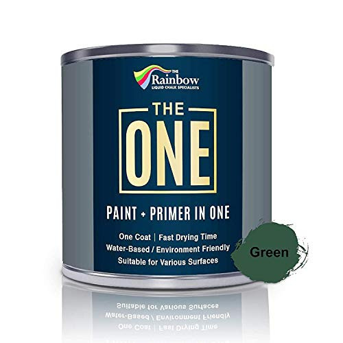 The ONE Paint - Green - 1 Liter - MATTE Finish, Multi Surface for Wood, Brick, Fence, Front Door, Furniture, Siding, Barn - Interior or Exterior