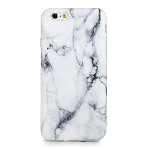 iPhone 6/6s case marble, Sankton Slim-Fit Anti-Scratch Shock Proof Anti-Fingerprint IMD Soft TPU cover with Matte Pattern for iPhone 6 & iPhone 6s 4.7-inch (White Marble)