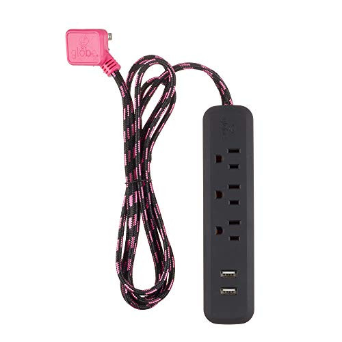 Globe Electric 78534 Designer Series Power Strip, Black