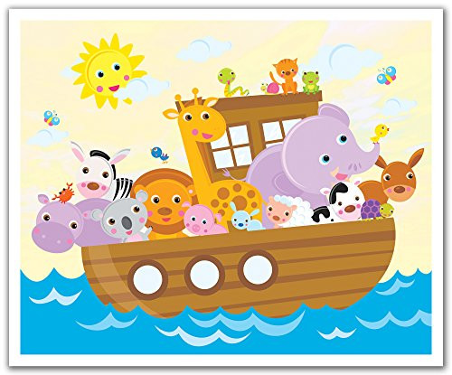 JP London Peel and Stick Removable Wall Decal Sticker Mural, Noah's Ark Animal Friends, 24 by 19.75-Inch JP London Peel and Stick Removable Wall Decal Sticker Mural, Noah's Ark Animal Friends, 24 by 19.75-Inch