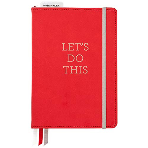 C.R. Gibson Red Leatherette ''Let's Do This'' Dot Grid Notebook Journal, 6'' W x 8.5'' L, 240 Pages