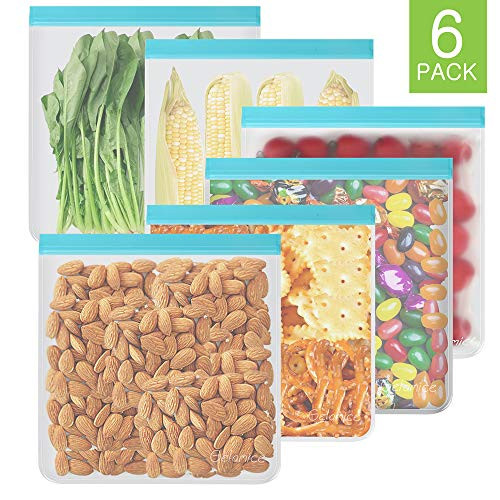 Reusable Gallon Freezer Bags - 6 Pack 1 Gallon Storage Bags, Leakproof Silicone and Plastic Free Gallon Ziplock Bags for Marinate Meats Cereal Sandwich Snack Travel Items Meal Prep Home Organization Reusable Gallon Freezer Bags - 6 Pack 1 Gallon Storage Bags, Leakproof Silicone and Plastic Free Gallon Ziplock Bags for Marinate Meats Cereal Sandwich Snack Travel Items Meal Prep Home Organization