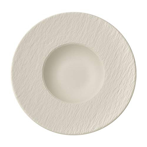 Villeroy & Boch Manufacture Rock Blanc Pasta Plate, Structured Crockery Porcelain, White, 29 cm Villeroy & Boch Manufacture Rock Blanc Pasta Plate, Structured Crockery Porcelain, White, 29 cm