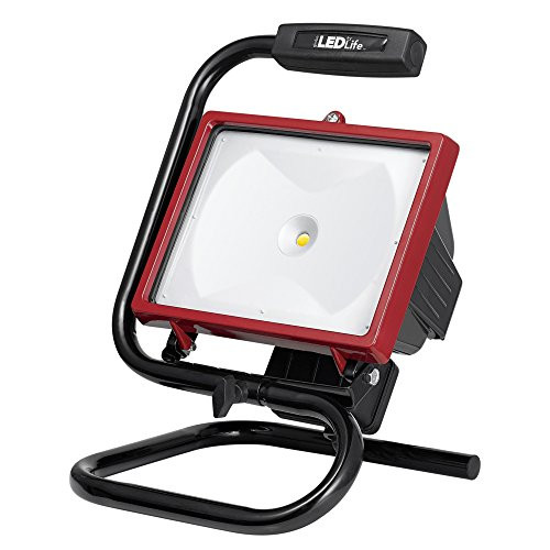 Globe Electric LED Integrated Work Light, Red Finish, Integrated 14W LED, 6617901