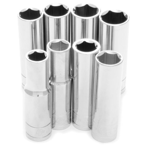 Performance Tool W32400 8-Piece 1/2-Inch Drive Metric Deep Socket Set