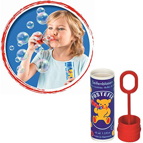 Pustefix 1.4 oz Bubble Blowing Bottle Tube Toy for Kids (Assorted Colors), 42ml/1.4 oz/Small