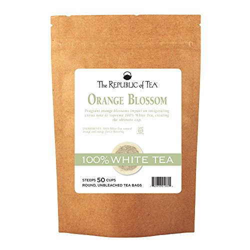 The Republic of Tea Orange Blossom White Tea, 50 Tea Bags, Authentic 100% White Tea, Fresh Citrus Blend