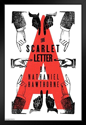 Pyramid America The Scarlet Letter Nathaniel Hawthorne Pointing Black Wood Framed Art Poster 14x20