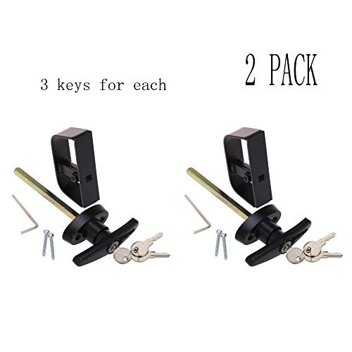 StartFine T-Handle Lock 2 Kits Shed Door Lock with 3 Keys and 2 Screws, 4-1/2" Stem Barn Playhouse & Chicken Coop Door Lock