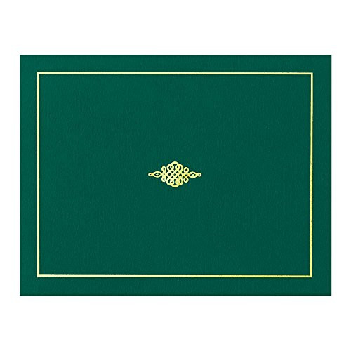 PaperDirect Green Certificate Jacket with Gold Foil Crest, 9-½ x 12 Inch Folded, Holds 8-½ x 11 Inch Certificates, 10 Count