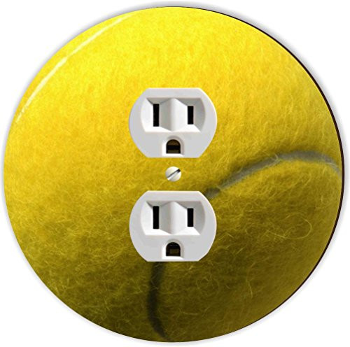 Rikki Knight RND-OUTLET-58 Tennis Ball Single Outlet Plate, Yellow