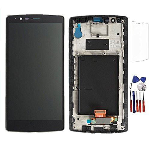 Glass LCD Display Touch Screen Digitizer Assembly Replacement Part + Frame For LG G4 H810 H811 H815 VS986 LS991 F500L Screen Replacement (Black)