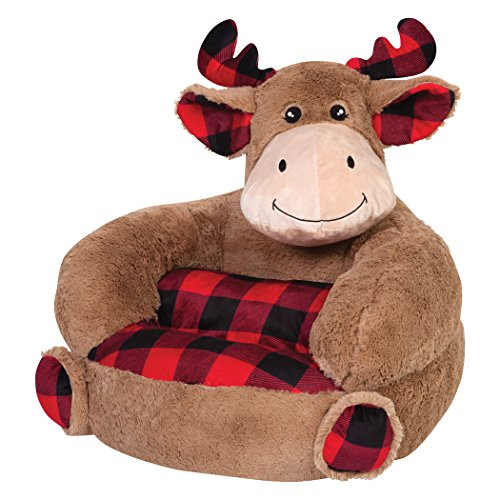 Trend Lab Kids Plush Character Chair, Buffalo Check Moose