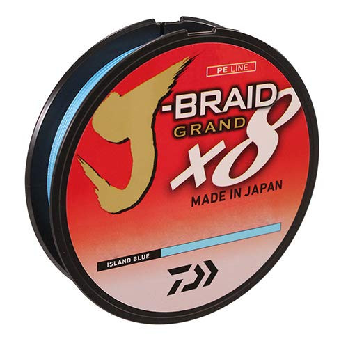 Daiwa, J-Braid x8 Grand Braided Line, 150 Yards, 50 lb Tested.014" Diameter, Island Blue Daiwa, J-Braid x8 Grand Braided Line, 150 Yards, 50 lb Tested.014" Diameter, Island Blue